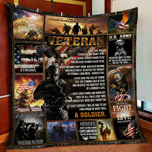 Veteran Blanket I Was Proud Of What I Was A Soldier Blanket Brown