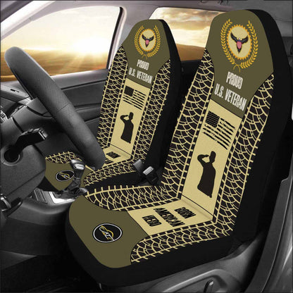 Veteran Car Seat Covers Proud US Veteran Born American Hero Seat Covers Yellow