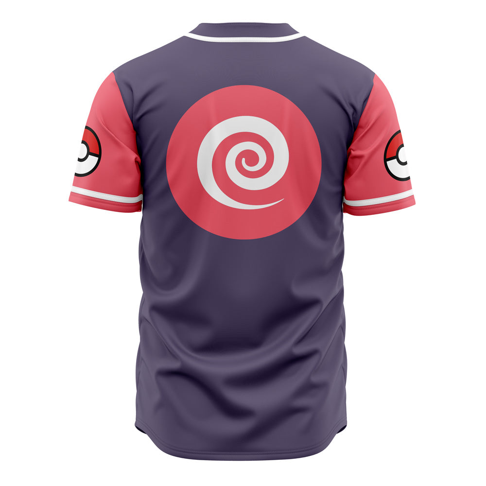 PKM Baseball Jersey Psybeams PKM Jersey Shirt Purple Red Unisex Adult New Release