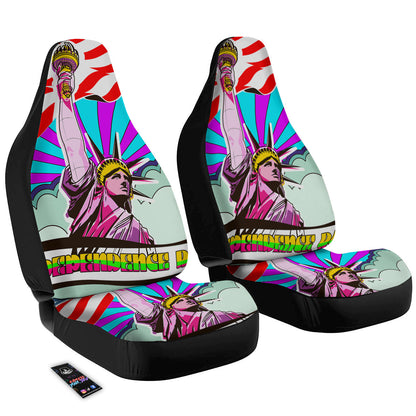 4th Of July Car Seat Covers USA Statue Of Liberty Independence Day Seat Covers Colorful