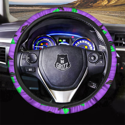 UFO Steering Wheel Cover The UFO Of Alien Pattern Driving Wheel Cover Purple