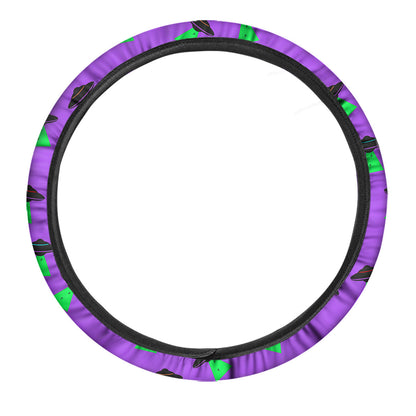 UFO Steering Wheel Cover The UFO Of Alien Pattern Driving Wheel Cover Purple