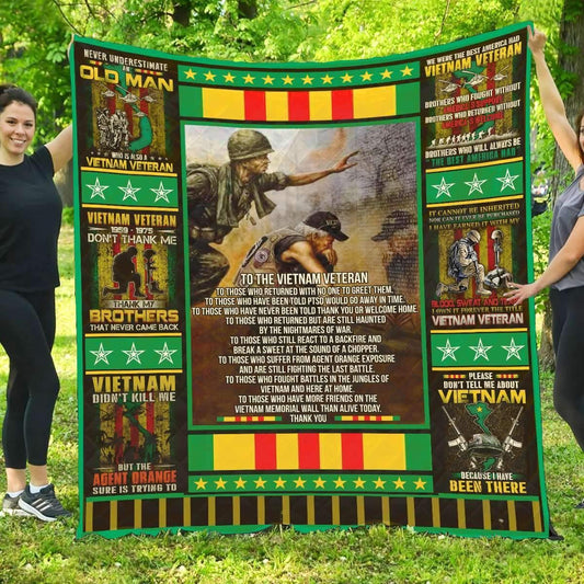 Veteran Blanket To The Vietnam Veteran Thank You Blanket Green Yellow