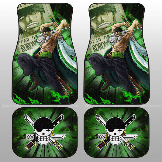 One Piece Car Mats One Piece Zoro Most Wanted Poster Graphic Car Floor Mats Black Green