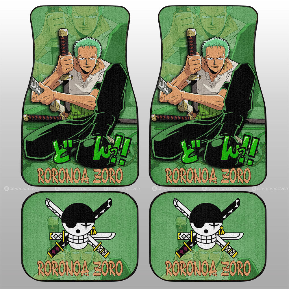 One Piece Car Mats One Piece Character Roronoa Zoro Graphic Car Floor Mats Green