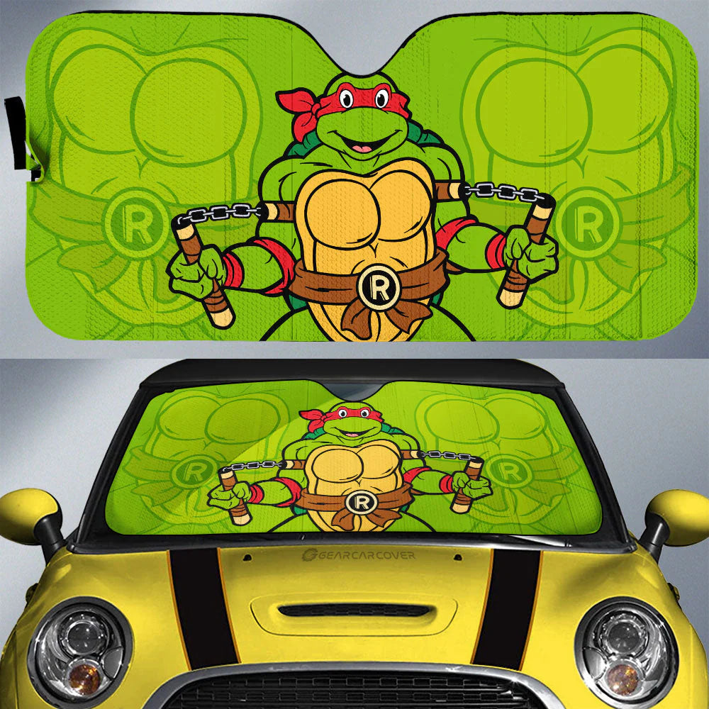 TMNT Car Sun Shade Ninja Turtles Raphael Graphic Winshield Sun Shade Green Red