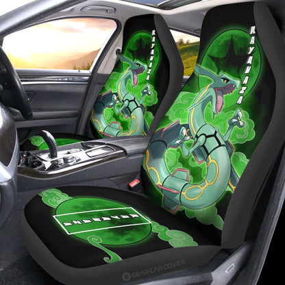 PKM Car Seat Covers Rayquaza Dragon Type PKM Seat Covers Black Green