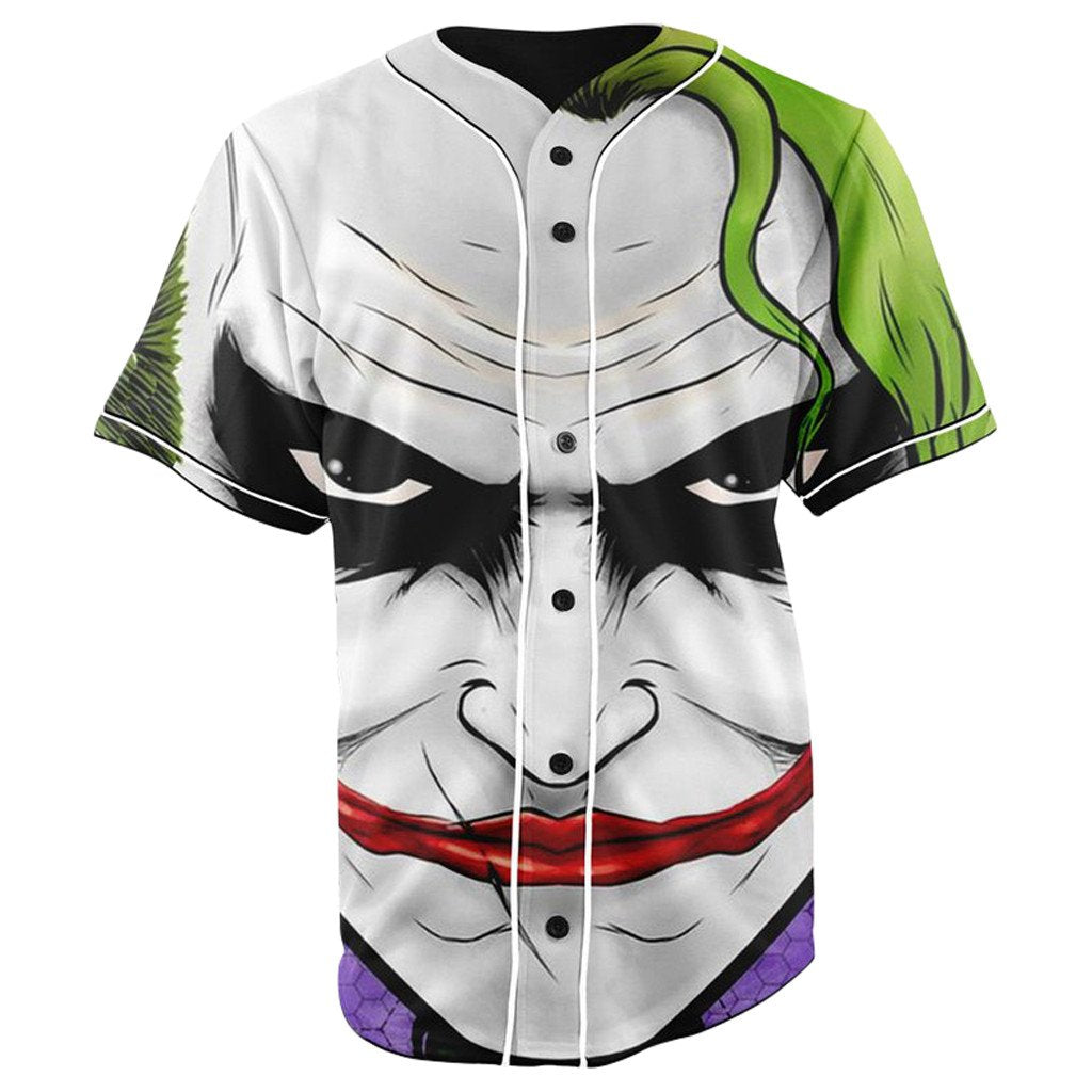 DC Jersey DC Villain The Joker Batman Graphic Colorful Jersey Shirt DC Baseball Jersey Joker Baseball Jersey