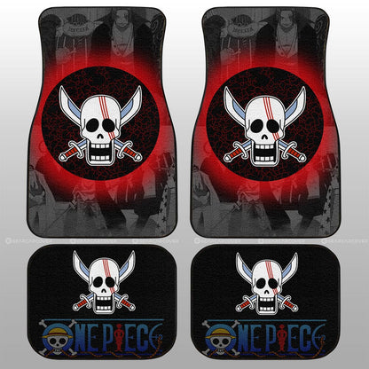 One Piece Car Mats One Piece Red Hair Pirates Flag Manga Pattern Car Floor Mats Black Red