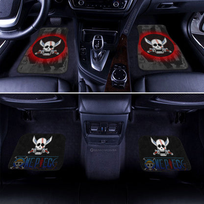 One Piece Car Mats One Piece Red Hair Pirates Flag Manga Pattern Car Floor Mats Black Red
