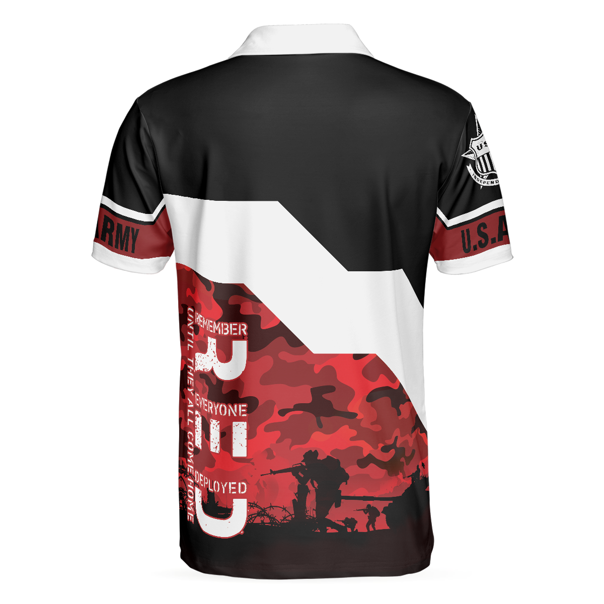 Veteran Polo Shirt Until They All Come Home Boys Polo Shirts Red Black
