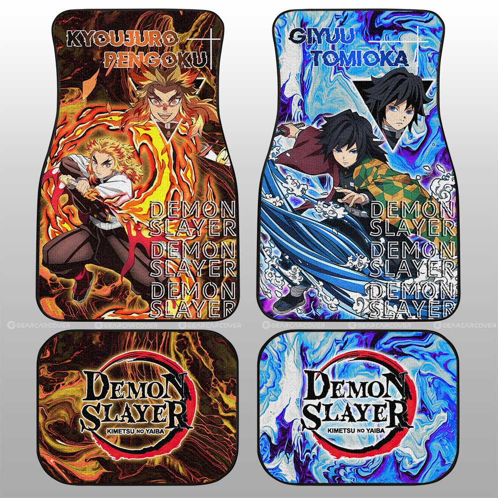 Demon Slayer Car Mats Rengoku And Giyu Car Floor Mats Demon Slayer Car Floor Mats