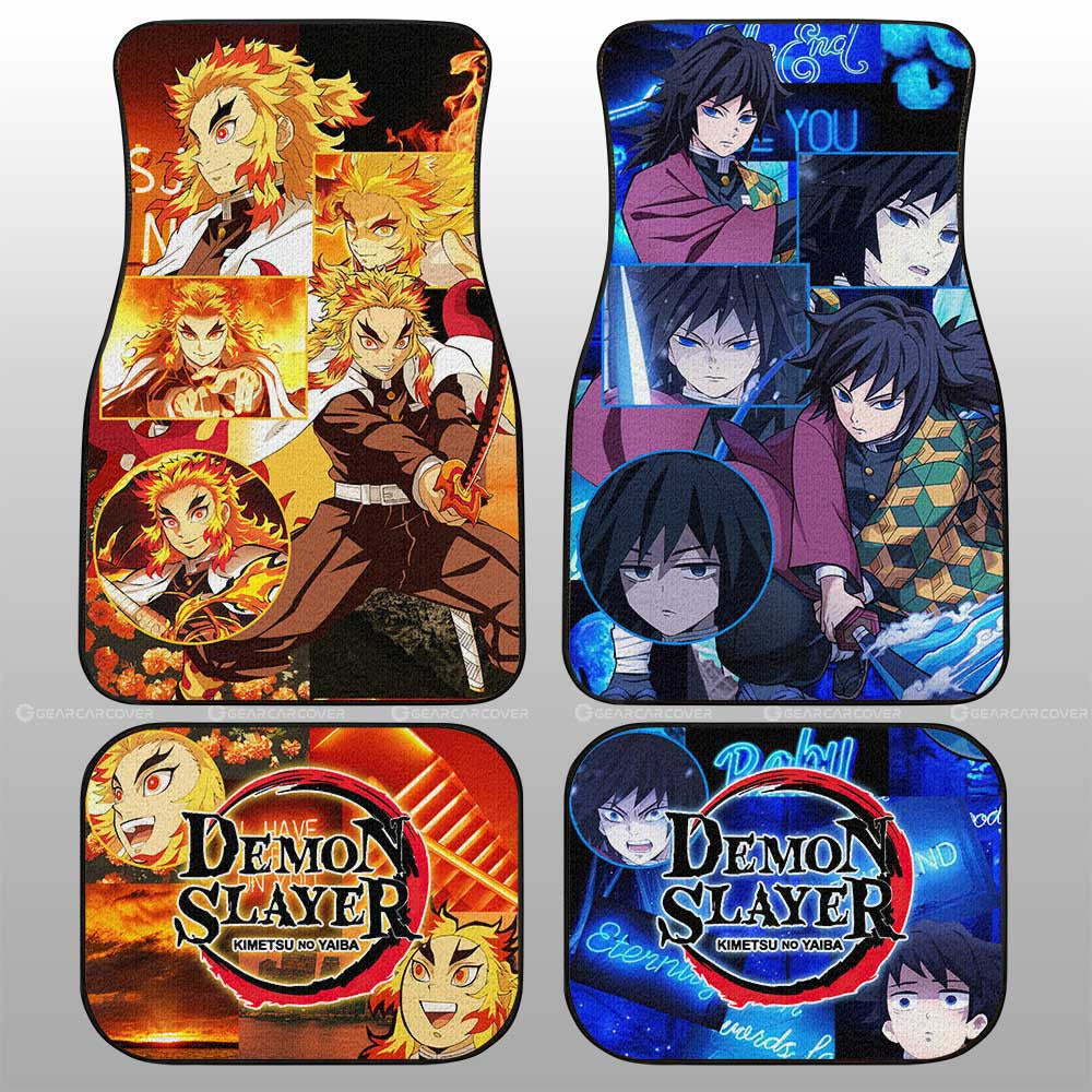 Demon Slayer Car Mats Rengoku And Giyuu Car Floor Mats Demon Slayer Anime Floor Mats