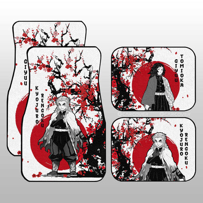 Demon Slayer Car Mats Rengoku And Giyuu Car Floor Mats Japan Style Car Interior Floor Mats