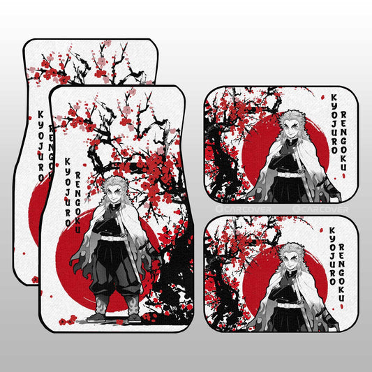 Demon Slayer Car Mats Rengoku Car Floor Mats Japan Style Anime Demon Slayer Car Interior Floor Mats