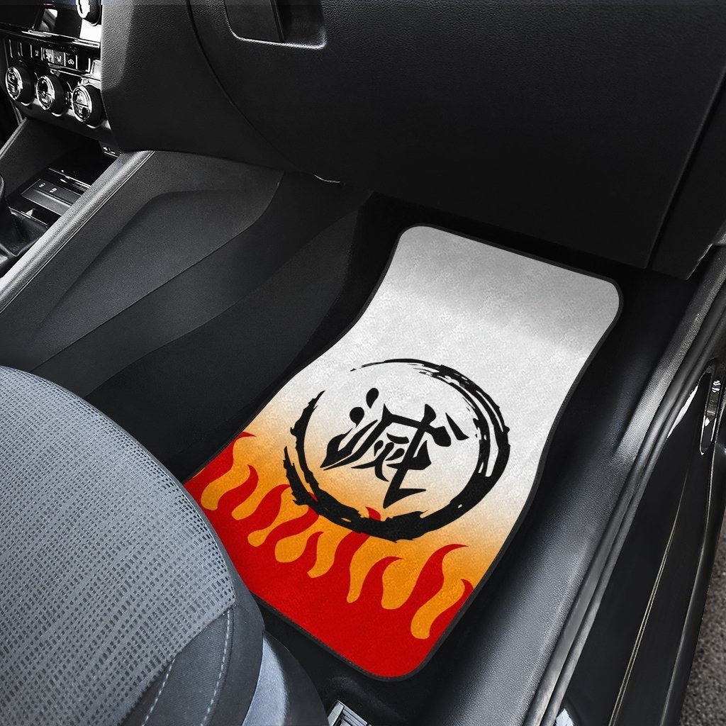 Demon Slayer Car Mats Rengoku Uniform Car Floor Mats Demon Slayer Car Floor Mats