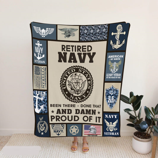 Veteran Blanket Retired Army Been There Done That Blanket Blue