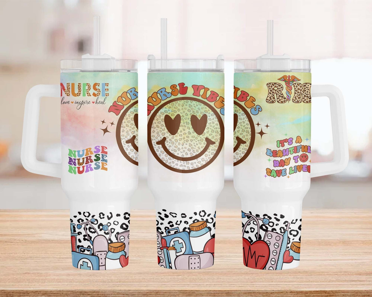 Nurse 40 Oz Tumbler It's A Beautiful Day To Save Lives Tumbler 40 Oz Colorful