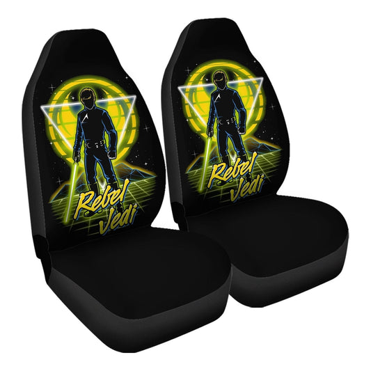 SW Car Seat Covers Retro Rebel Jedi Character Silhouette Seat Covers Black Yellow