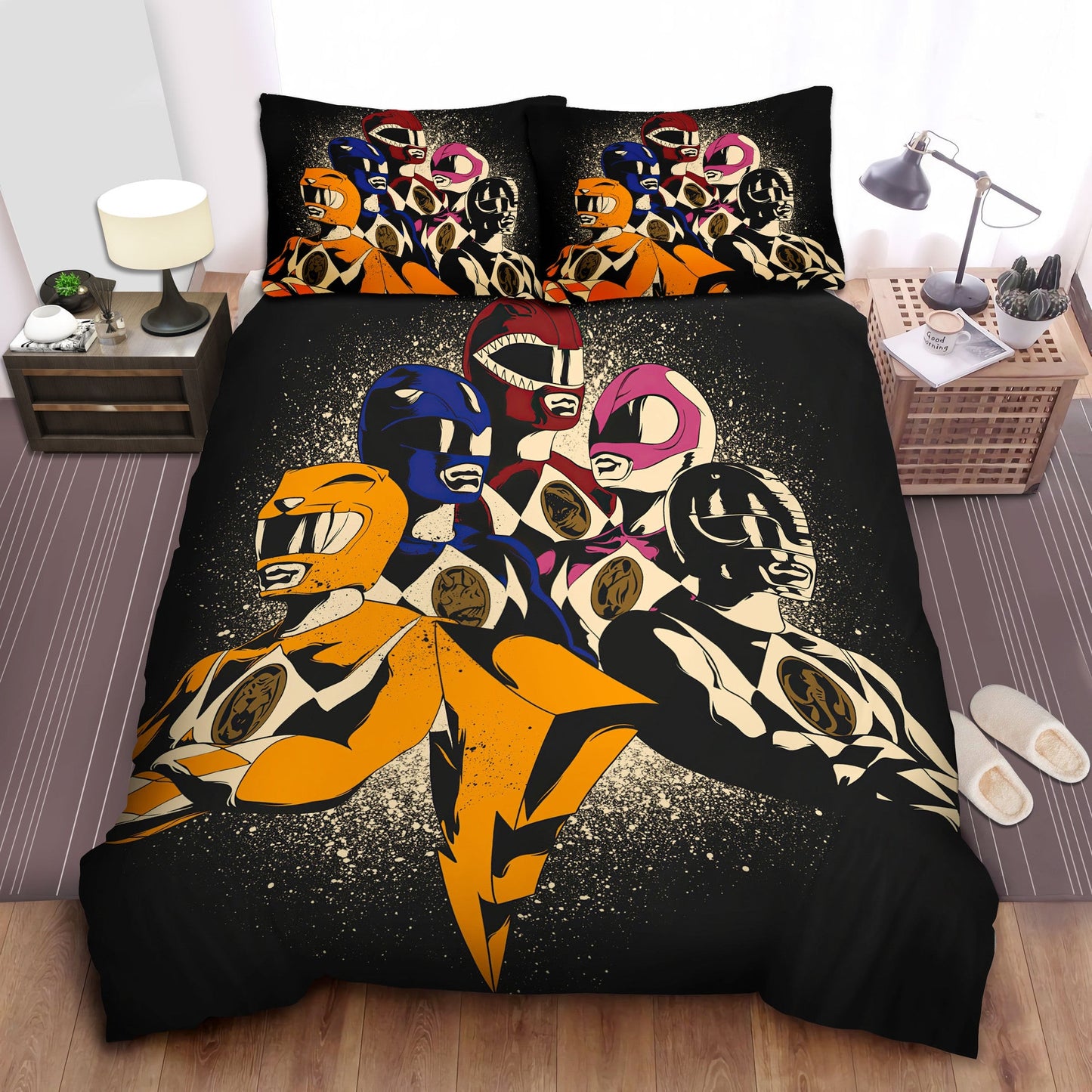 Power Ranger Bedding Set Power Rangers Retro Art Duvet Covers Black Unique Gift