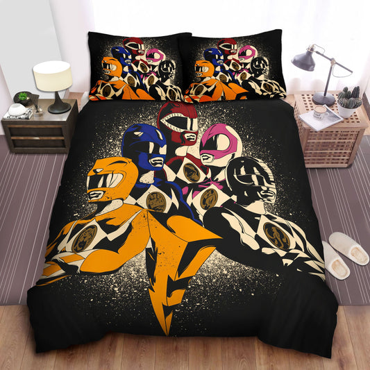 Power Ranger Bedding Set Power Rangers Retro Art Duvet Covers Black Unique Gift