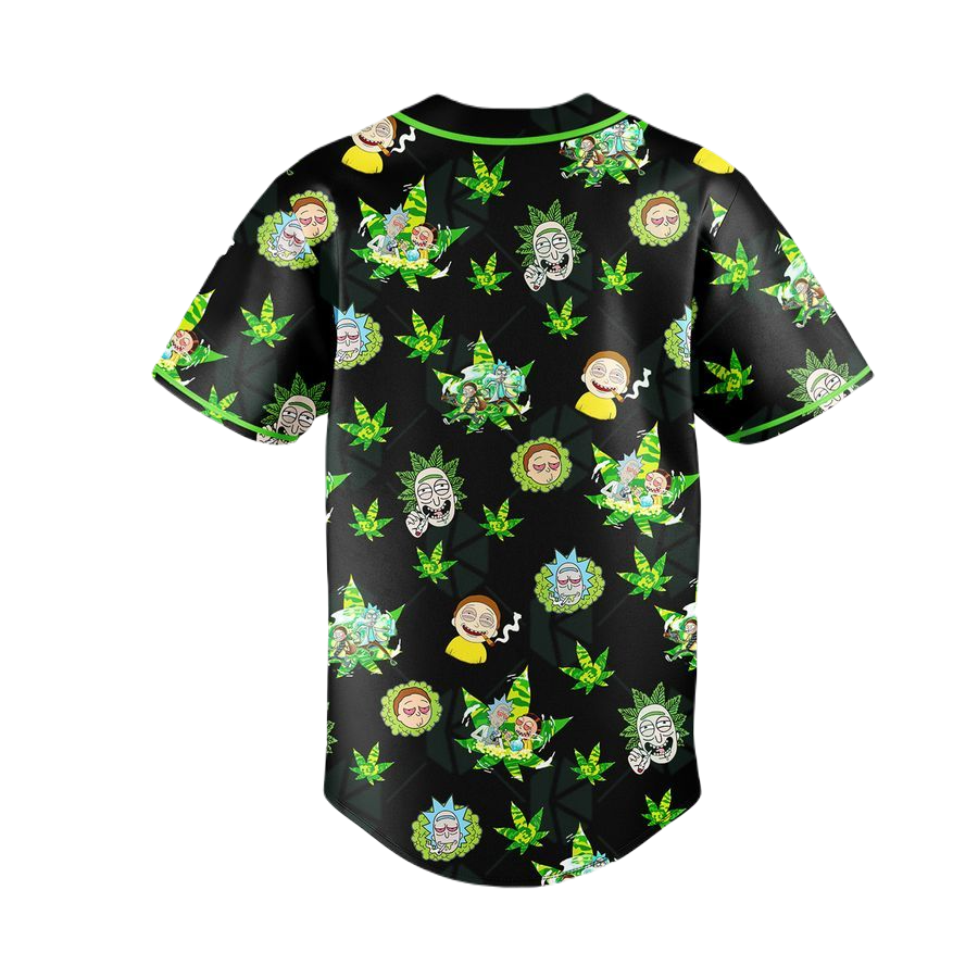 Rick and Morty Baseball Jersey Rick And Morty Cannabis Jersey Shirt Black Unisex Adult New Release