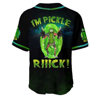 Rick and Morty Baseball Jersey Rick And Morty Im Pickle Rick Jersey Shirt Green Black Unisex Adult New Release