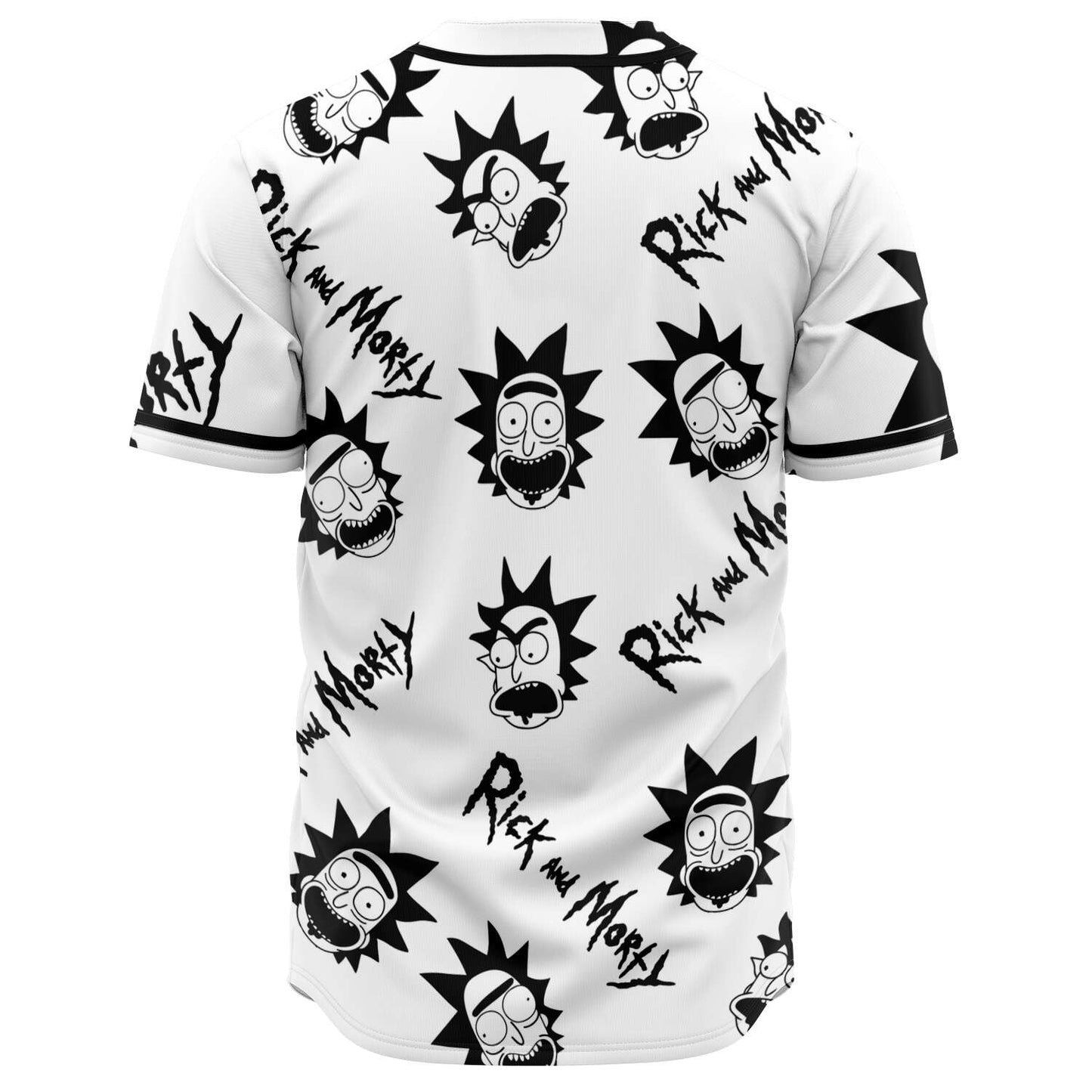 Rick and Morty Baseball Jersey Rick And Morty Face Pattern Jersey Shirt Black White Unisex Adult New Release