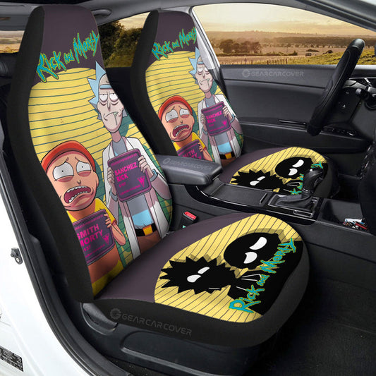 Rick And Moty Car Seat Covers Rick And Morty Taking Picture Seat Covers Colorful