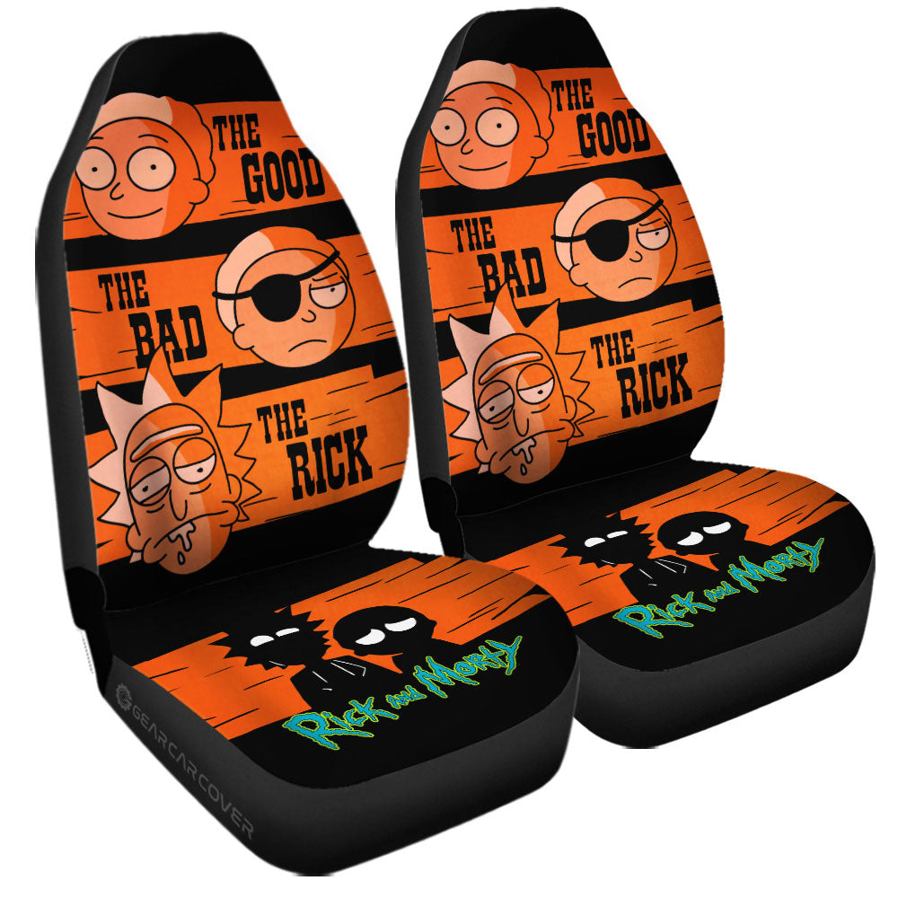 Rick And Moty Car Seat Covers Rick And Morty The Good Bad Rick Seat Covers Black Orange