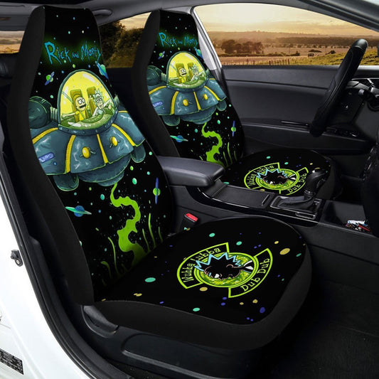 Rick And Moty Car Seat Covers Rick And Morty In An UFO Seat Covers Colorful