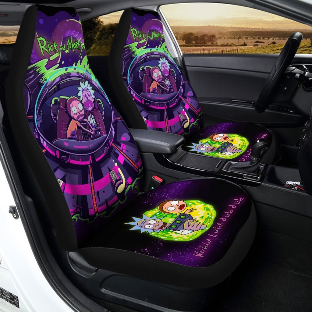 Rick And Moty Car Seat Covers Rick And Morty In The Spaceship Seat Covers Colorful