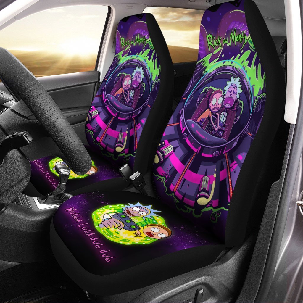 Rick And Moty Car Seat Covers Rick And Morty In The Spaceship Seat Covers Colorful