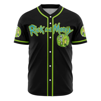 Rick and Morty Baseball Jersey Rick And Morty Comic Jersey Shirt Green Black Unisex Adult New Release