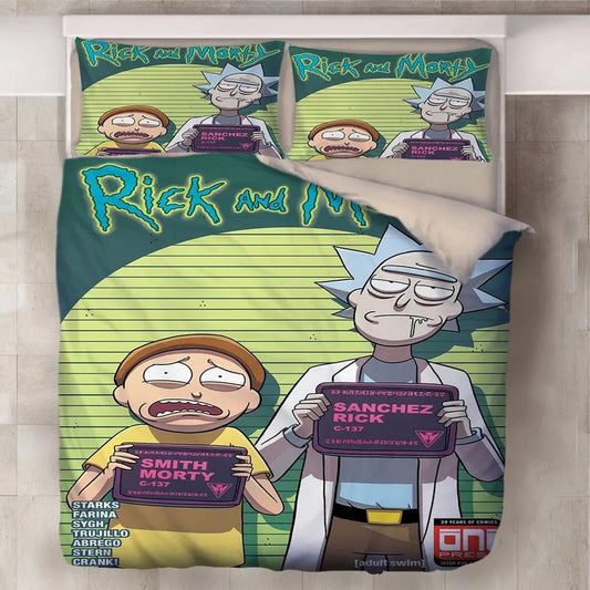 Rick And Morty Bedding Set Rick And Morty Taking Picture Duvet Covers Colorful Unique Gift