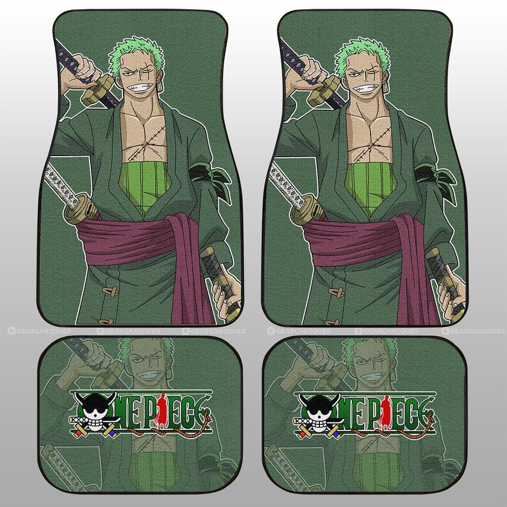 One Piece Car Mats One Piece Symbol Roronoa Zoro Graphic Car Floor Mats Green
