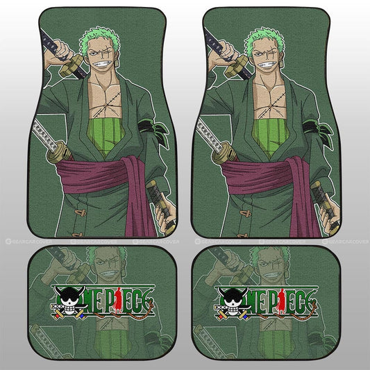 One Piece Car Mats One Piece Symbol Roronoa Zoro Graphic Car Floor Mats Green