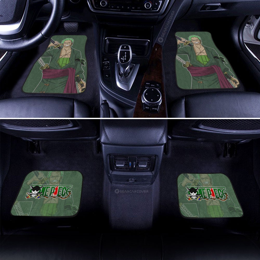 One Piece Car Mats One Piece Symbol Roronoa Zoro Graphic Car Floor Mats Green
