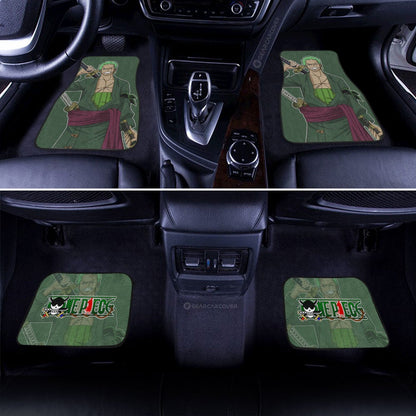 One Piece Car Mats One Piece Symbol Roronoa Zoro Graphic Car Floor Mats Green