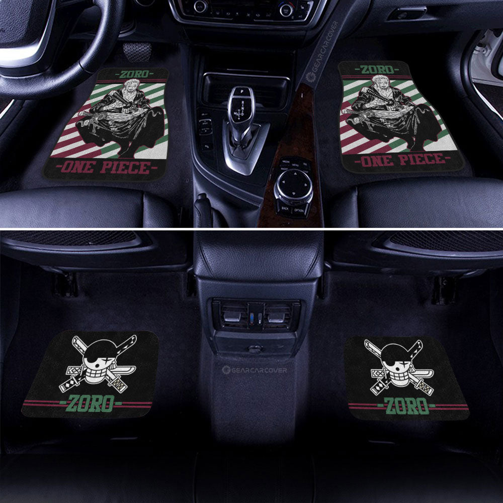 One Piece Car Mats One Piece Zoro Worn Out After Fight Car Floor Mats Black