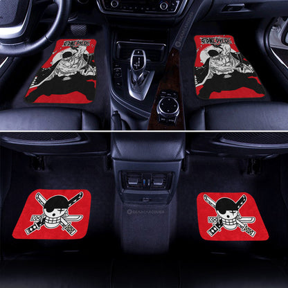 One Piece Car Mats One Piece Roronoa Zoro Cool Clothes Jolly Roger Symbol Car Floor Mats Black Red