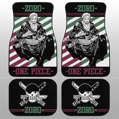 One Piece Car Mats One Piece Zoro Worn Out After Fight Car Floor Mats Black