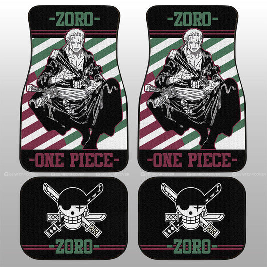 One Piece Car Mats One Piece Zoro Worn Out After Fight Car Floor Mats Black