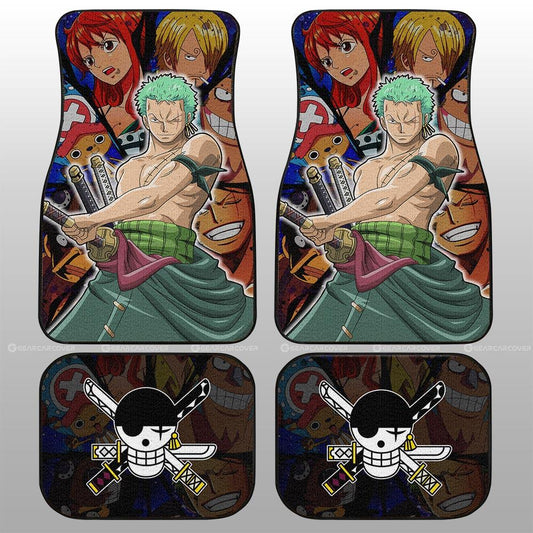One Piece Car Mats One Piece Zoro And Other Characters Pattern Car Floor Mats Colorful