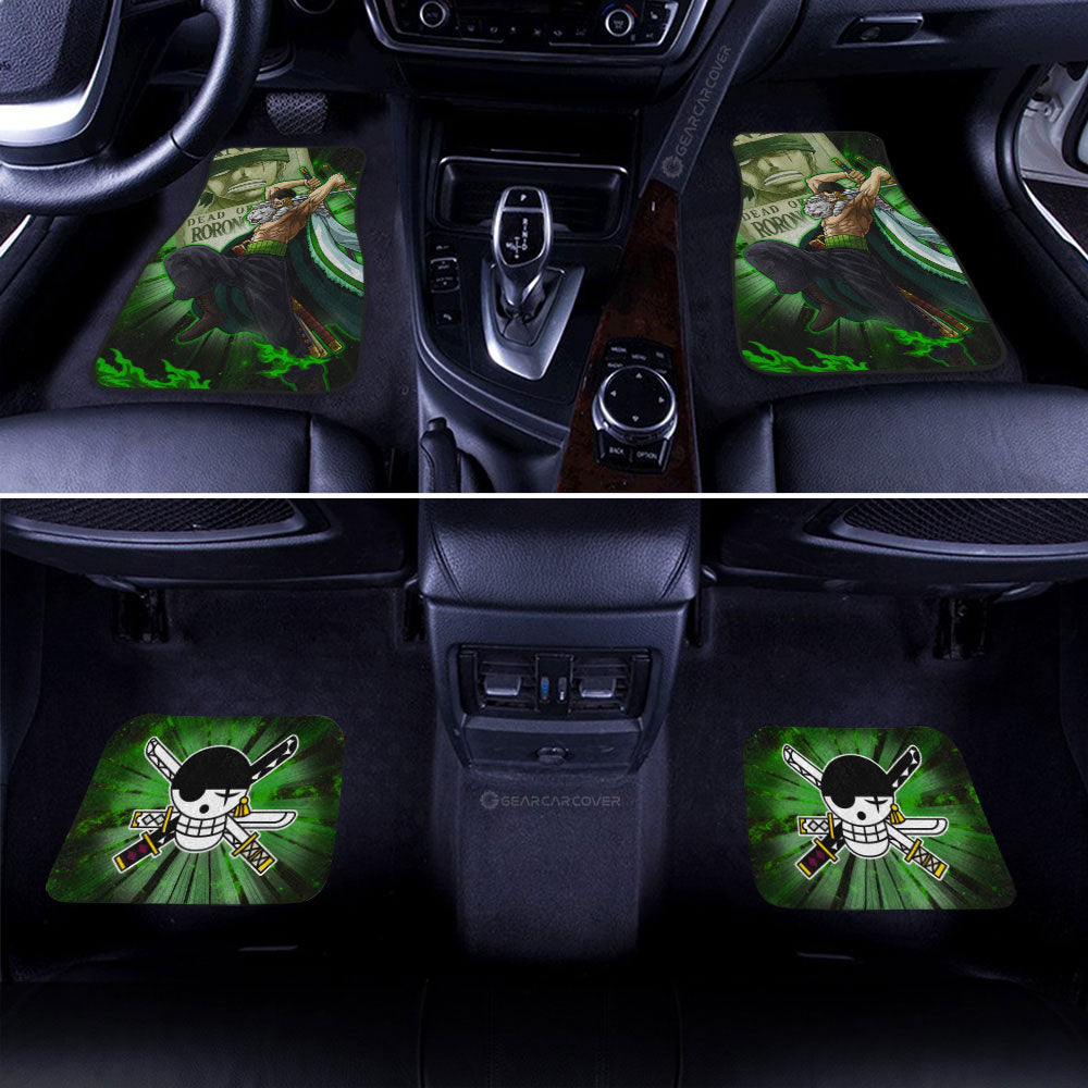 One Piece Car Mats One Piece Zoro Most Wanted Poster Graphic Car Floor Mats Black Green