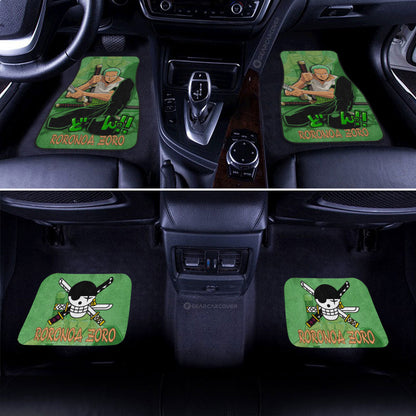 One Piece Car Mats One Piece Character Roronoa Zoro Graphic Car Floor Mats Green