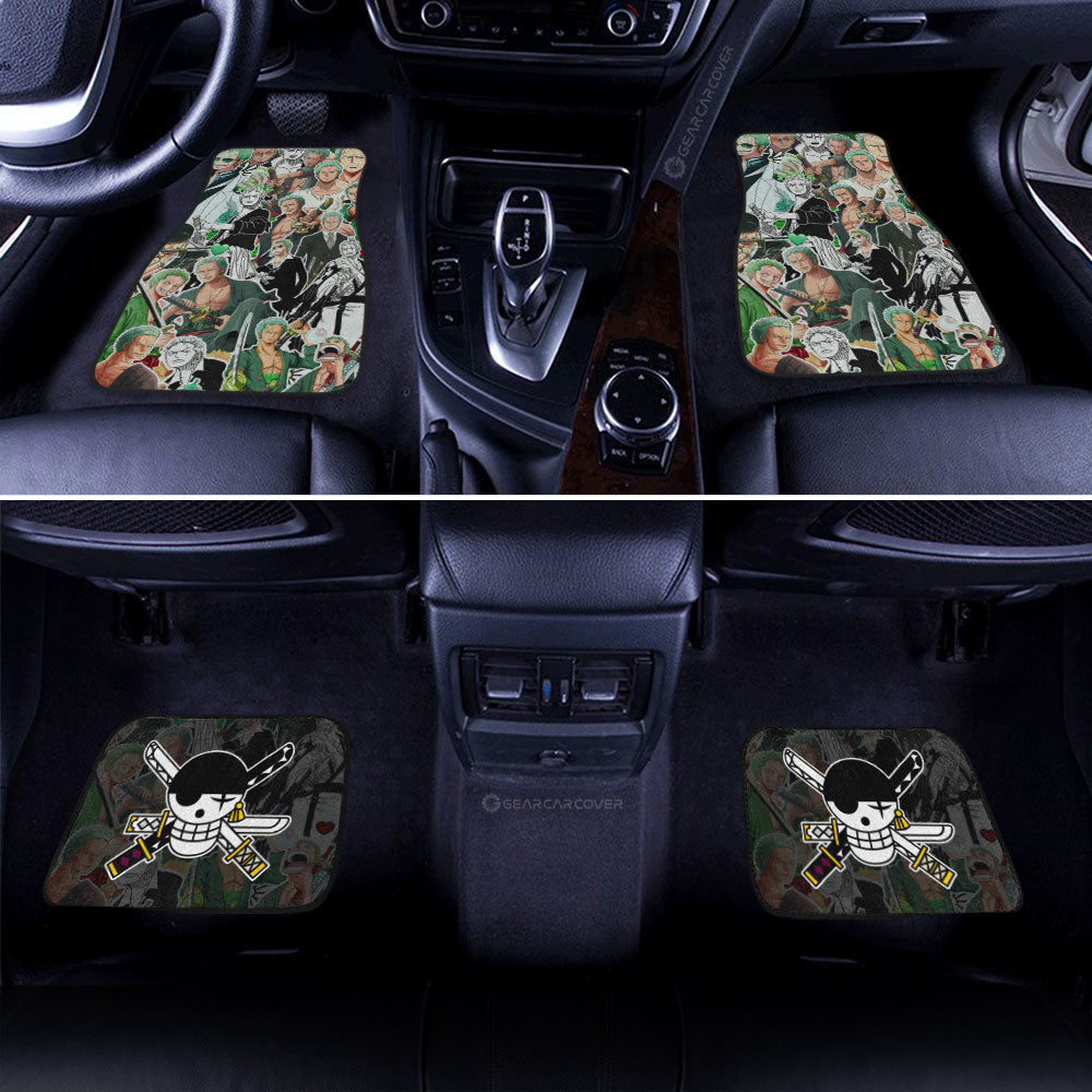 One Piece Car Mats One Piece Roronoa Zoro Stickers Doodle Pattern Car Floor Mats Colorful