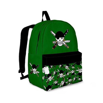 One Piece Backpack Roronoa Zoro Symbol Pattern Backpacks Green