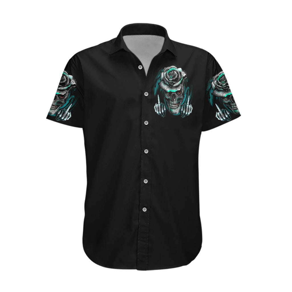 Skull Hawaii Shirt Go Fck Yourself Is Fully Functional Hawaiian Shirt Black Blue Unisex
