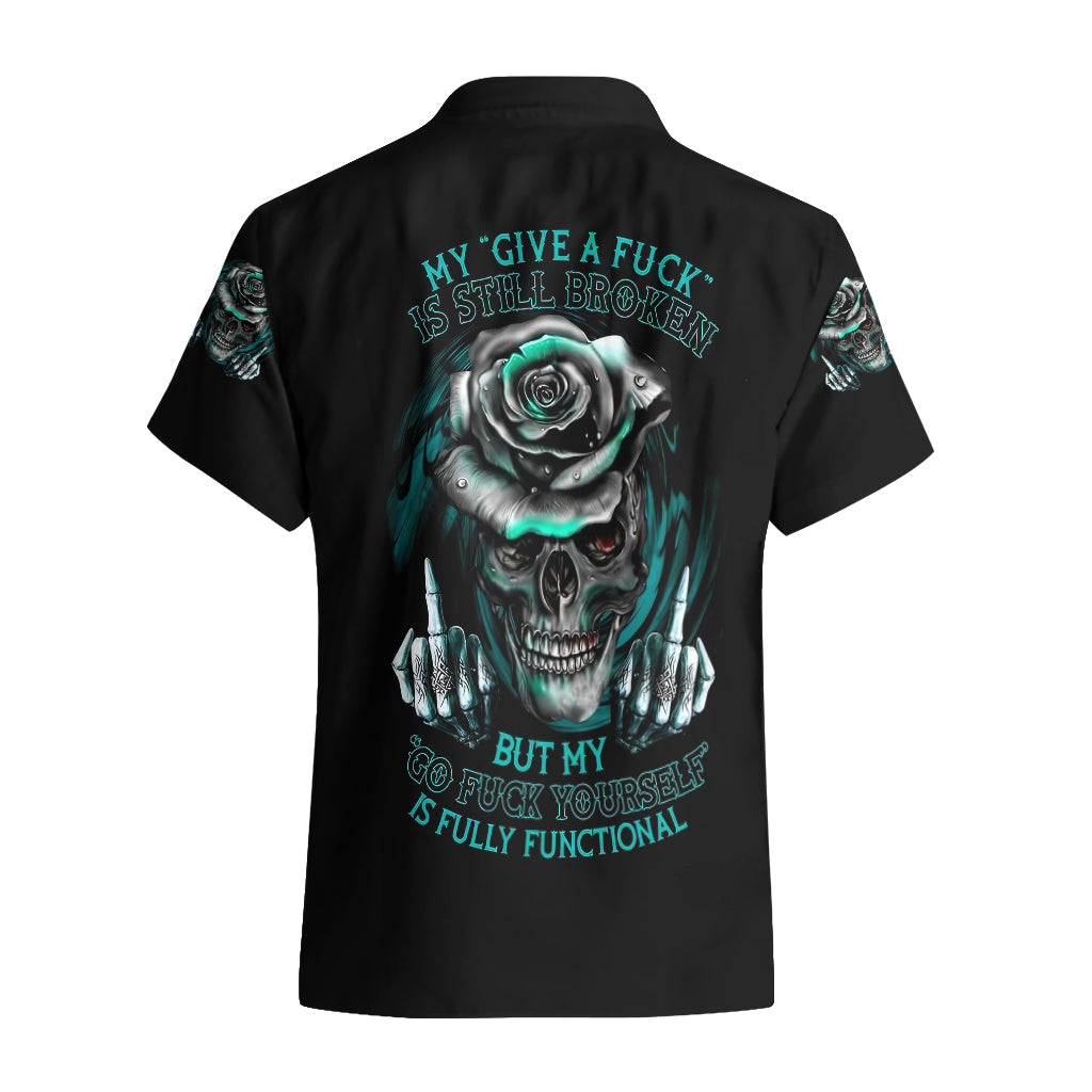 Skull Hawaii Shirt Go Fck Yourself Is Fully Functional Hawaiian Shirt Black Blue Unisex